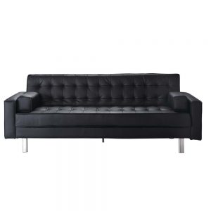 Black 3-seater tufted clic clac sofa bed, MySmallSpace UK