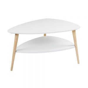 White and rubber wood coffee table, MySmallSpace UK