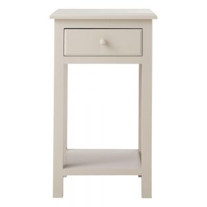 Wooden bedside table with drawer in taupe W 35cm, MySmallSpace UK