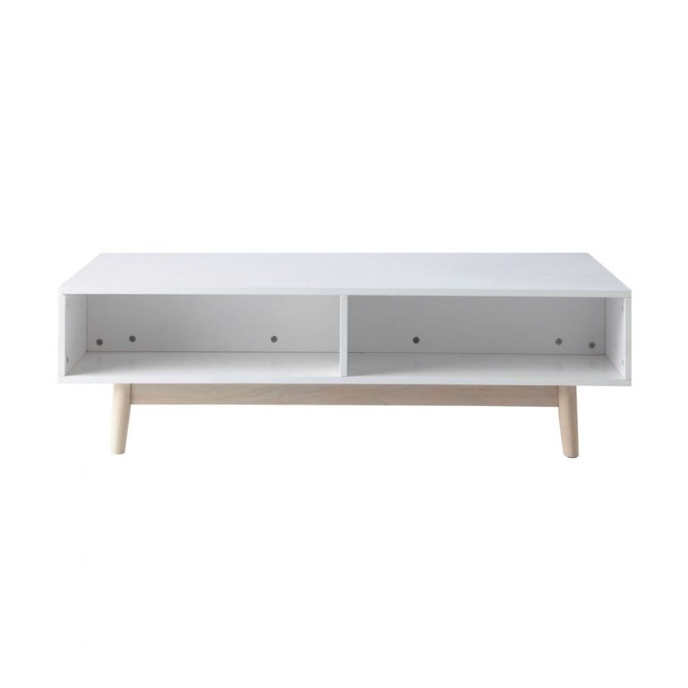 Oklo 1 Drawer Wooden Storage Coffee Table In White And Oak