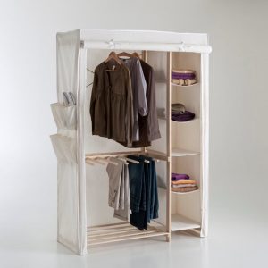 Fabric Covered Wardrobe, Shelves and Hanging Space, MySmallSpace UK