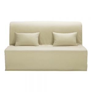Cotton Z-bed sofa cover in beige, MySmallSpace UK