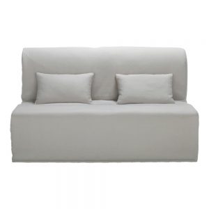 Cotton Z-bed sofa cover in light grey, MySmallSpace UK