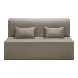 Cotton Z-bed sofa cover in taupe, MySmallSpace UK