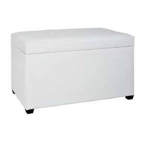 Miguel Contemporary White Finish Trunk Bench With Storage, MySmallSpace UK