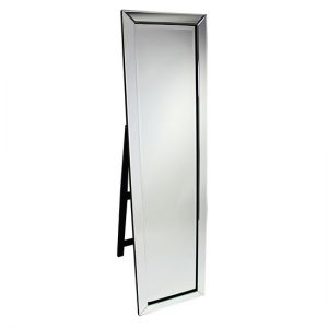Bevelled Clear Corner Cut Frame Freestanding Mirror, MySmallSpace UK
