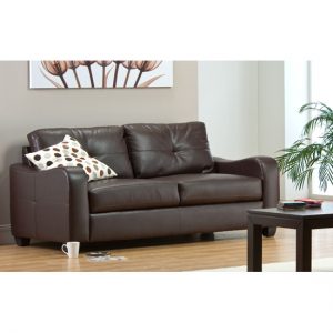 Boca 2 Seater Brown Leather Sofa, MySmallSpace UK