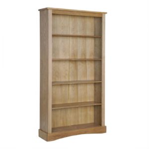 Vermont Wooden Tall Bookcase In Pine With 4 Shelves, MySmallSpace UK