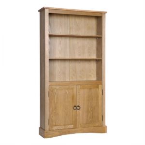 Vermont Wooden Tall Bookcase With 2 Doors And Shelves, MySmallSpace UK