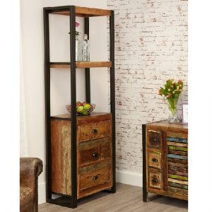 London Urban Chic Wooden Alcove Bookcase With 3 Drawers, MySmallSpace UK