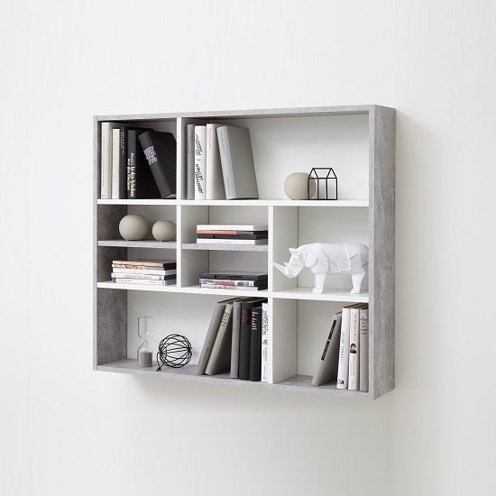 Andreas Wall Mounted Shelving Unit In White And Light Atelier Mysmallspace Uk - Wall Mounted Shelving Units Uk