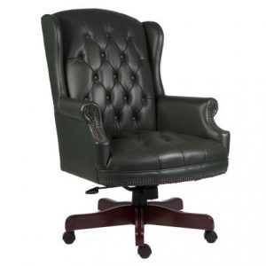 Chairman Green Traditional Leather Executive Chair, MySmallSpace UK