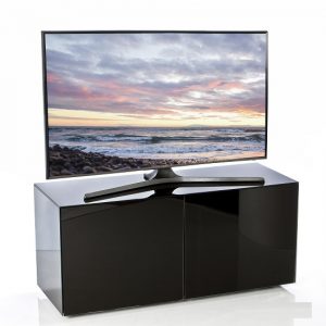 Nexus Small TV Stand In Black High Gloss With Wireless Charging, MySmallSpace UK