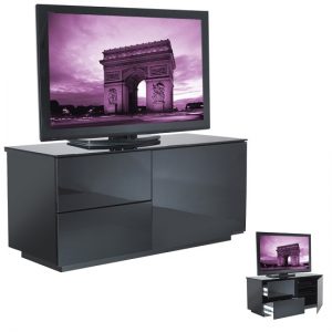 Parin Black Gloss 2 Drawer TV Stand, MySmallSpace UK