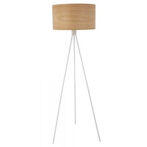 TAMBOUR FOREST white metal floor lamp with cotton shade H 148 cm, MySmallSpace UK