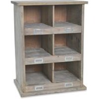 GARDEN TRADING CHEDWORTH WOODEN SHOE RACK in 3 Sizes – 6 Cubby Holes