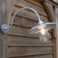 GARDEN TRADING ST IVES ARCHED SWAN NECK OUTDOOR LIGHT in Steel