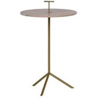 PINK MARBLE PADDLE SIDE TABLE in Gold