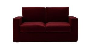 Stella Two Seat Sofa with large single sofa bed in Claret Cotton Matt Velvet