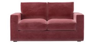 Stella Two Seat Sofa with large single sofa bed in dusty rose cotton matt velvet