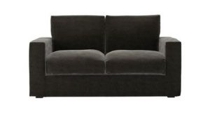Stella Two Seat Sofa with large single sofa bed in Elephant Cotton Matt Velvet