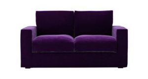Stella Two Seat Sofa with large single sofa bed in Sloe Cotton Matt Velvet