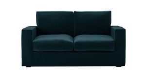 Stella two seat sofa with large single sofa bed in Deep Turquoise Cotton Matt Velvet