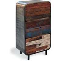 RETRO 3 DRAWER HIGH DRESSER in Recycled Boat Wood