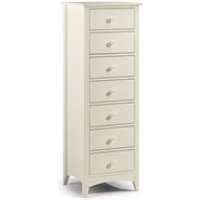 CAMEO 7 DRAWER NARROW CHEST in Stone White