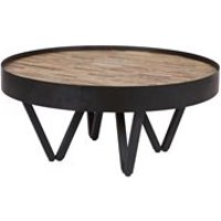 DAX ROUND COFFEE TABLE with Wooden Inlay