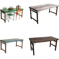 Folding Industrial Reclaimed Wood Dining Tables