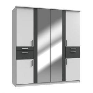 koblenz-mirrored-4-drawers-wide-wardrobe-white-graphite