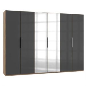 lloyd-mirrored-wardrobe-gloss-grey-planked-oak-6-doors