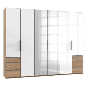 lloyd-tall-6-door-mirror-wardrobe-gloss-white-planked-oak