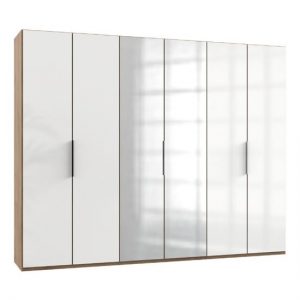 lloyd-tall-mirror-wardrobe-gloss-white-planked-oak-6-door