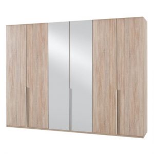 new-york-mirrored-wardrobe-oak-6-doors