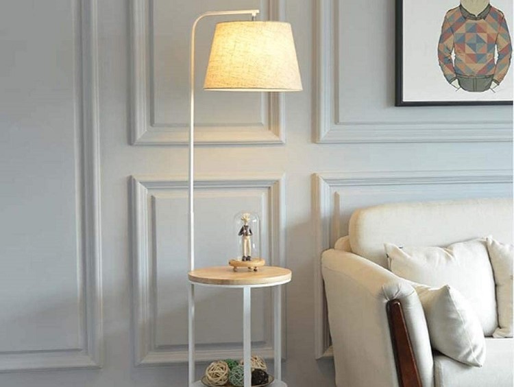 floor lamp with shelf