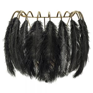 Black-feather-wall-lamp
