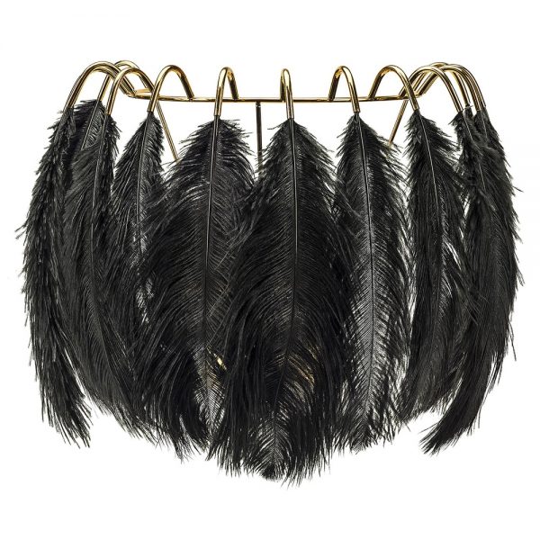 Black-feather-wall-lamp
