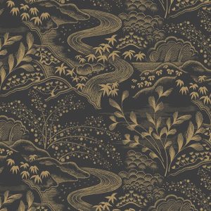 Florence-B-Waterfall-Gardens-Wallpaper-CharcoalGold-Curious-Egg-for-web