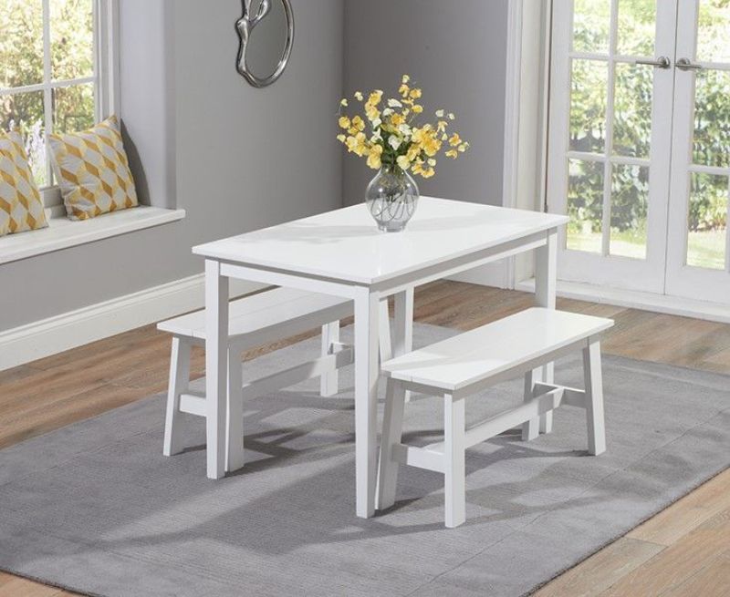 Dining Table And Bench Sets, Bench Dining Table Set White