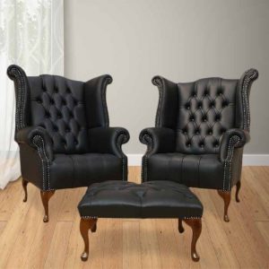 chesterfield-offer-pair-queen-anne-buttoned-high-back-wing-chair-footstool-black-leather-product-google-base