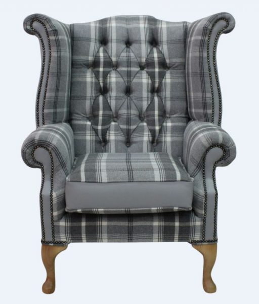 chesterfield-queen-anne-wing-chair-balmoral-dove-grey-check-silver-grey-leather-product-google-base