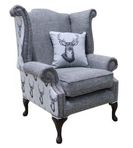 chesterfield-saxon-queen-anne-high-back-wing-chair-antler-stag-charcoal-grey-fabric-product-google-base