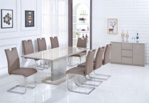 karl-extending-high-gloss-dining-table-with-tempered-glass-top-and-stainless-steel-base-champagne-product-google-base