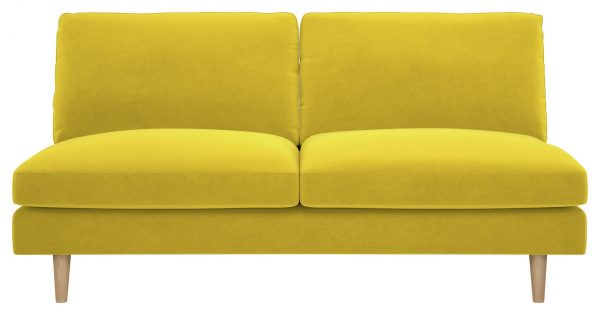 Habitat Teo 2 Seater Velvet Sofa &#8211; Yellow, MySmallSpace UK