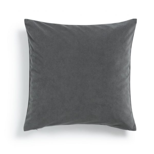 Habitat Matte Velour Soft Plain Cushion &#8211; Grey &#8211; 43x43cm, MySmallSpace UK