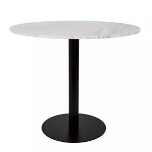 Zuiver Marble King Round Dining Table with Matte Black Leg