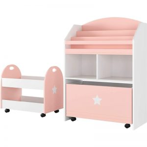 homfa-set-of-2-childrens-shelves-with-toy-storage-bookcases-display-stand-removable-storage-drawer-with-wheels-kids-bedroom-playroom-classroom-pink-L-15297428-26472295_1