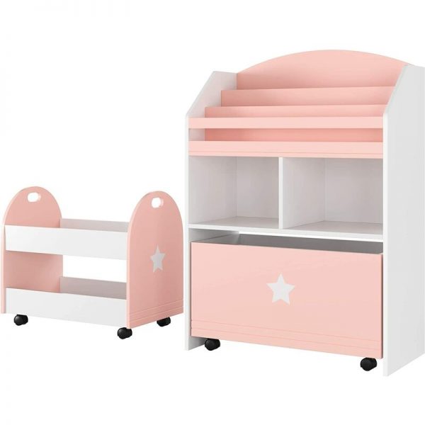 homfa-set-of-2-childrens-shelves-with-toy-storage-bookcases-display-stand-removable-storage-drawer-with-wheels-kids-bedroom-playroom-classroom-pink-L-15297428-26472295_1